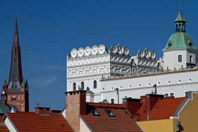 Stare Miasto z Zamkiem Książąt Pomorskich i wieżą katedry  św. Jakuba w Szczecinie (fot. Tomasz Duda)